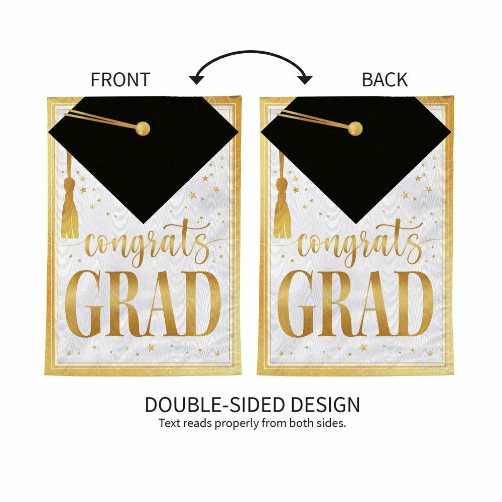 Plow & Hearth Graduation Moire Garden Flag