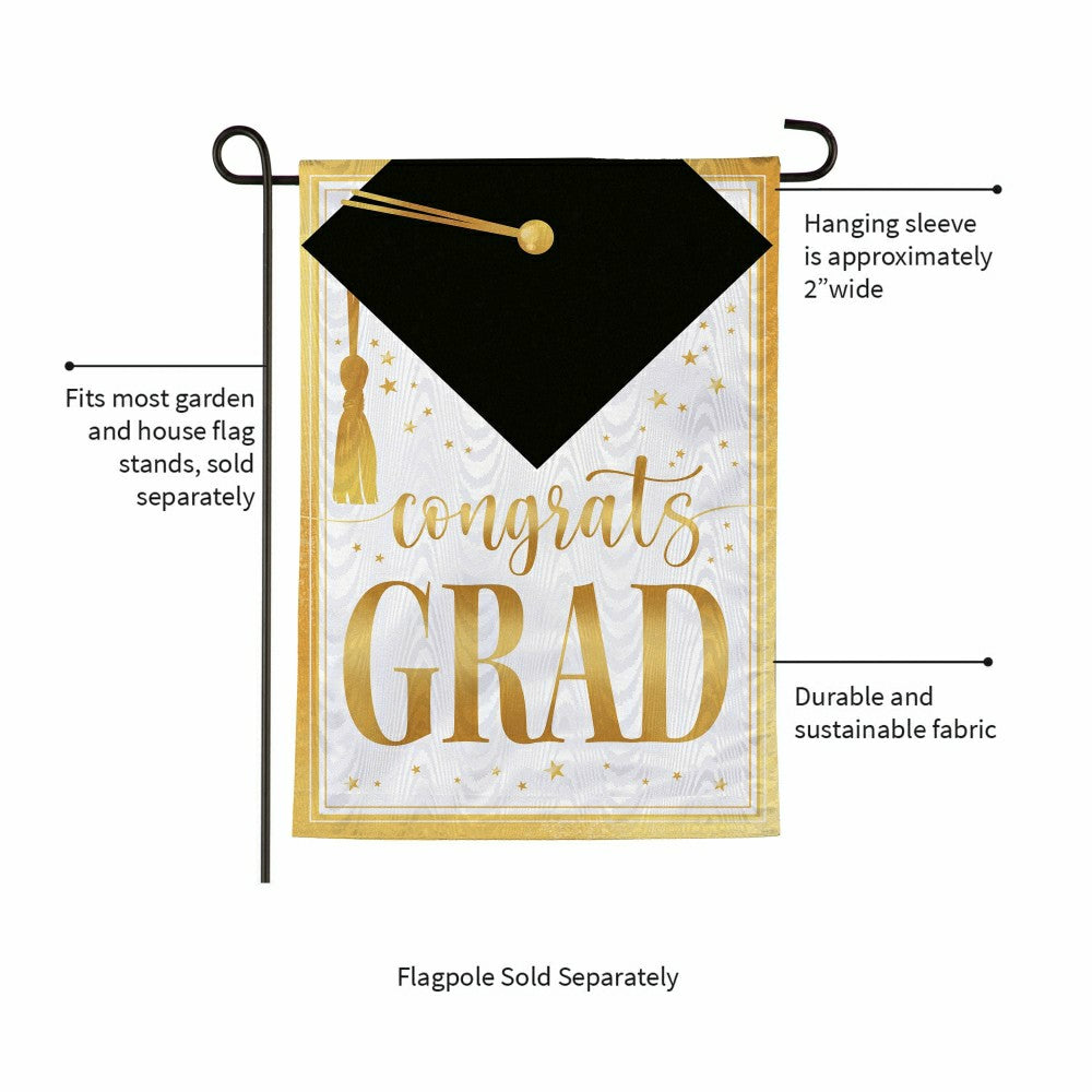Plow & Hearth Graduation Moire Garden Flag