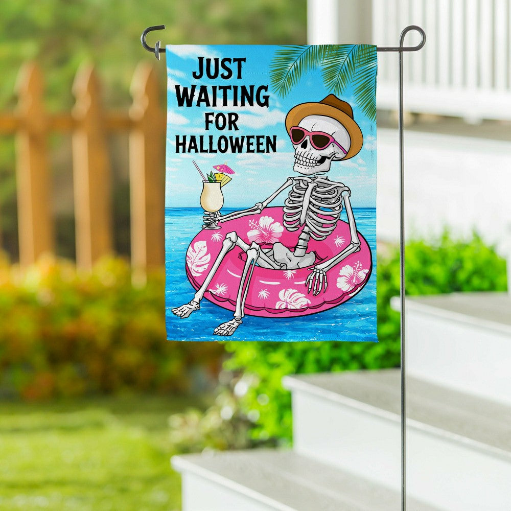 Plow & Hearth Just Waiting for Halloween Suede Garden Flag