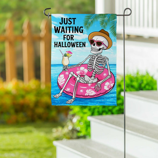 Plow & Hearth Just Waiting for Halloween Suede Garden Flag