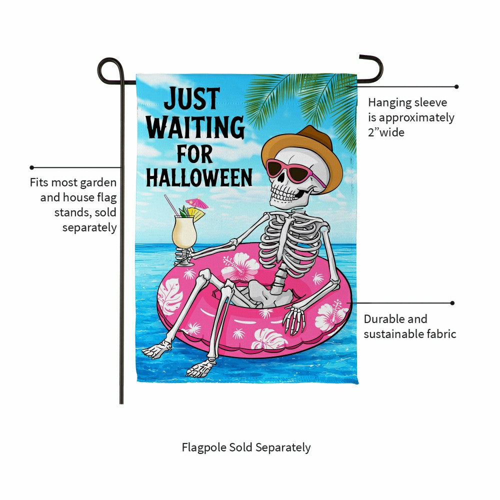 Plow & Hearth Just Waiting for Halloween Suede Garden Flag