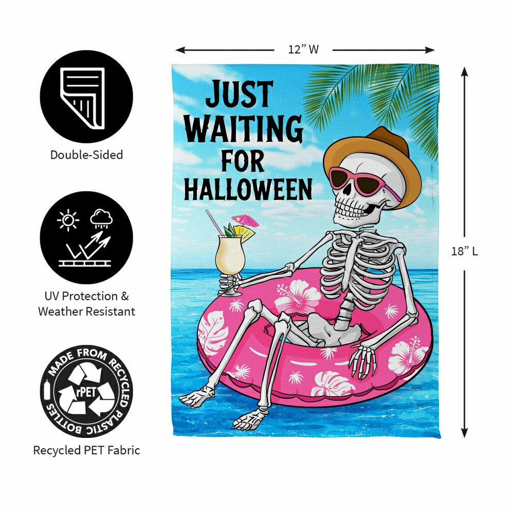 Plow & Hearth Just Waiting for Halloween Suede Garden Flag