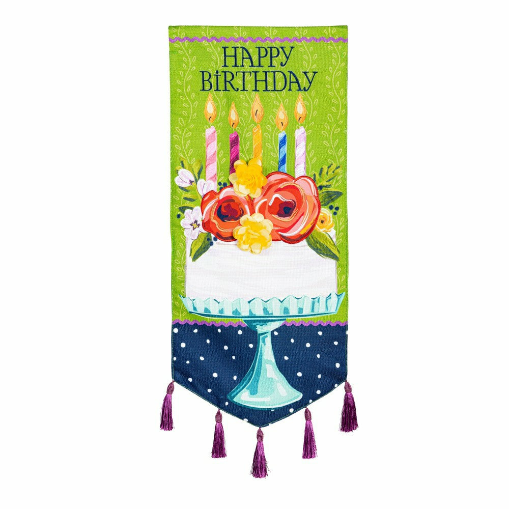 Plow & Hearth Floral Happy Birthday Cake Everlasting Impression