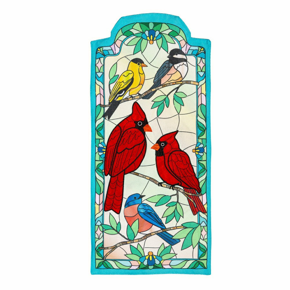 Plow & Hearth Stained Glass Songbirds Everlasting Impression