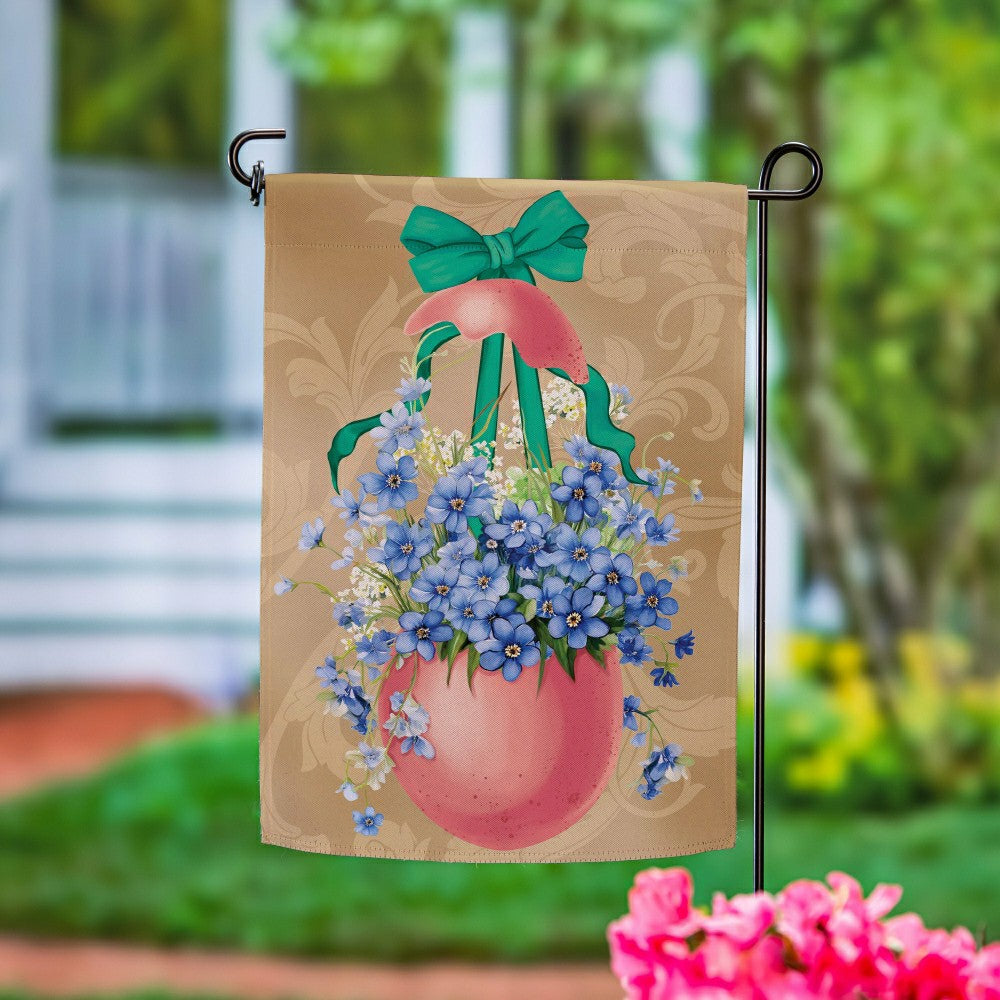 Plow & Hearth Floral Easter Egg Suede Garden Flag