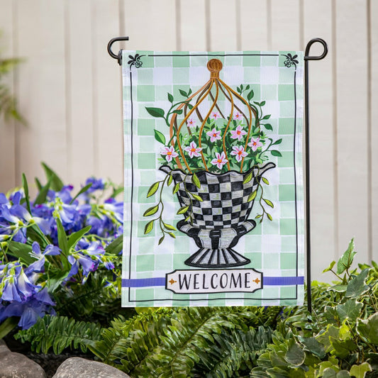 Plow & Hearth Spring Topiary Applique Garden Flag
