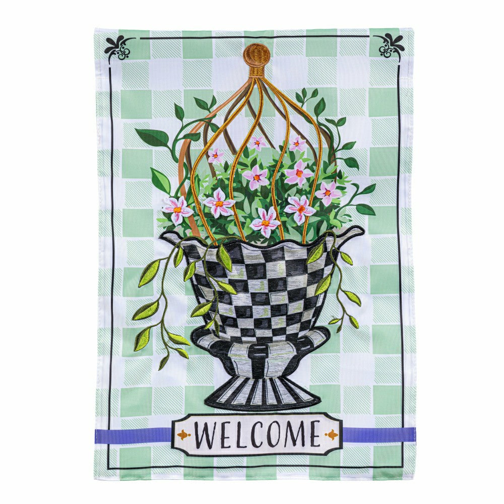 Plow & Hearth Spring Topiary Applique Garden Flag