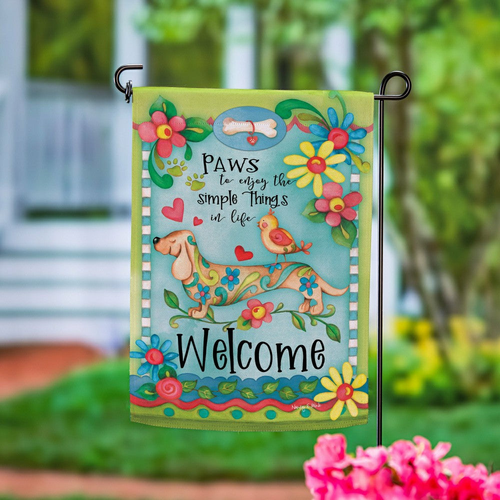 Plow & Hearth Dog Life Suede Garden Flag
