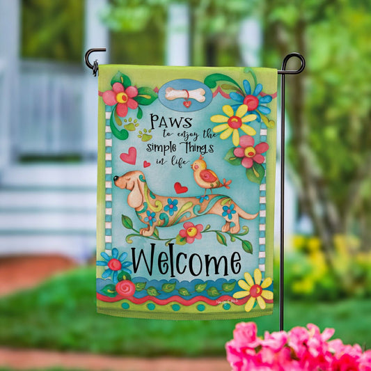 Plow & Hearth Dog Life Suede Garden Flag