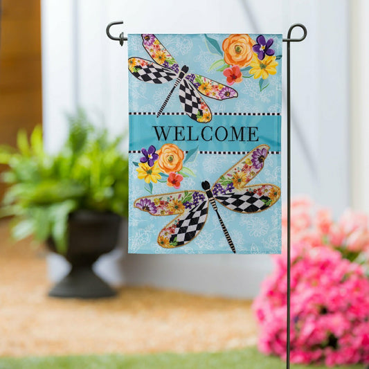 Plow & Hearth Mack Childs Dragonfly Applique Garden Flag