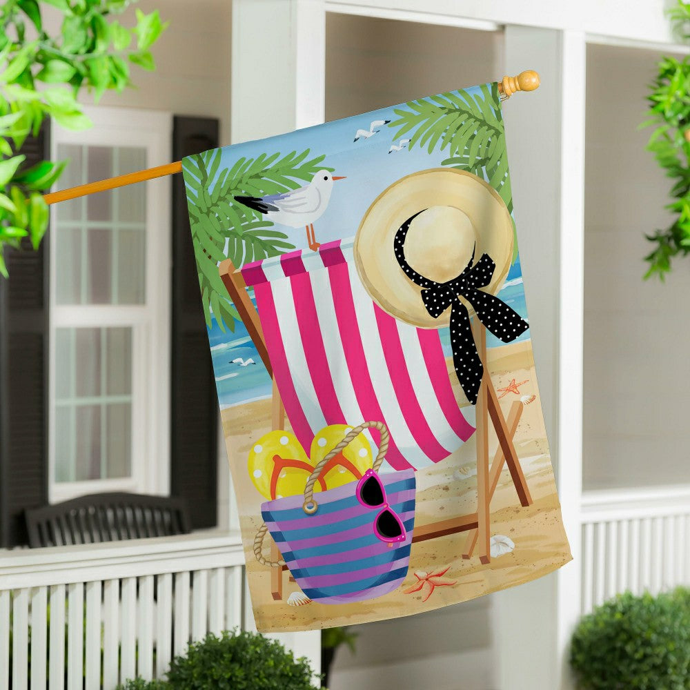 Plow & Hearth Beach Chair Applique House Flag