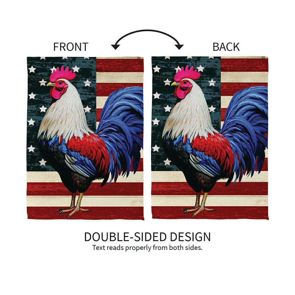 Plow & Hearth All American Rooster Suede House Flag