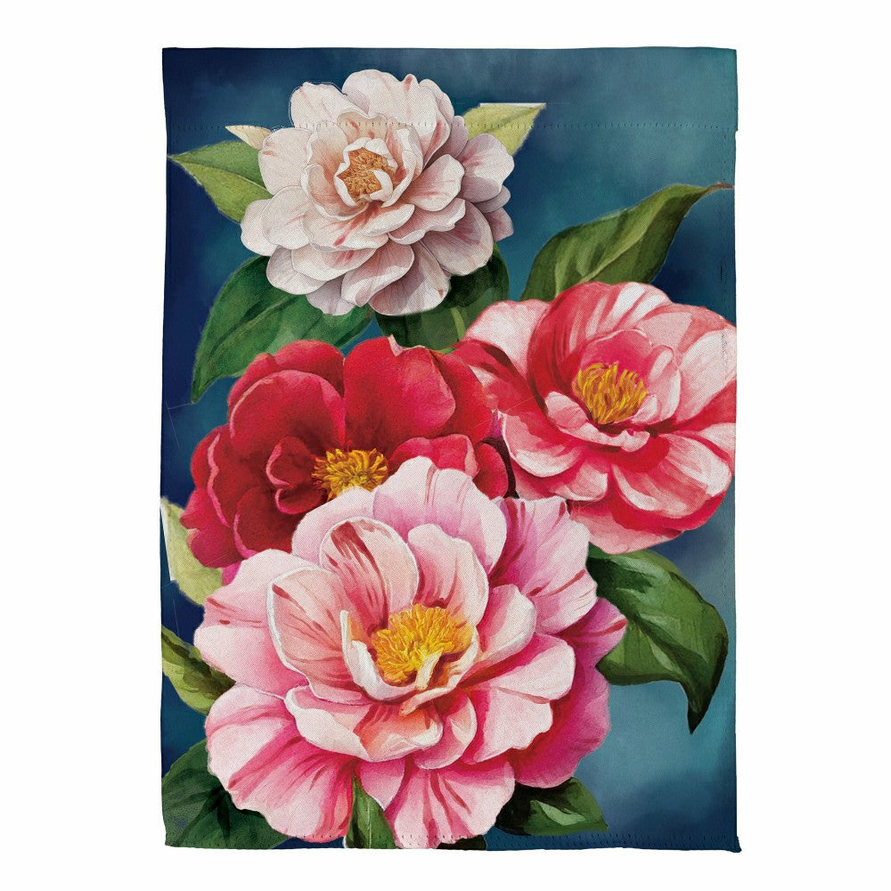 Plow & Hearth Multicolor Camellias Suede House Flag