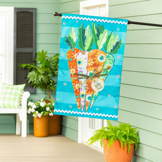 Plow & Hearth Bunny Bait Bunch Applique House Flag
