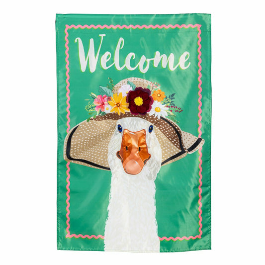 Plow & Hearth Flowery Goose Applique House Flag