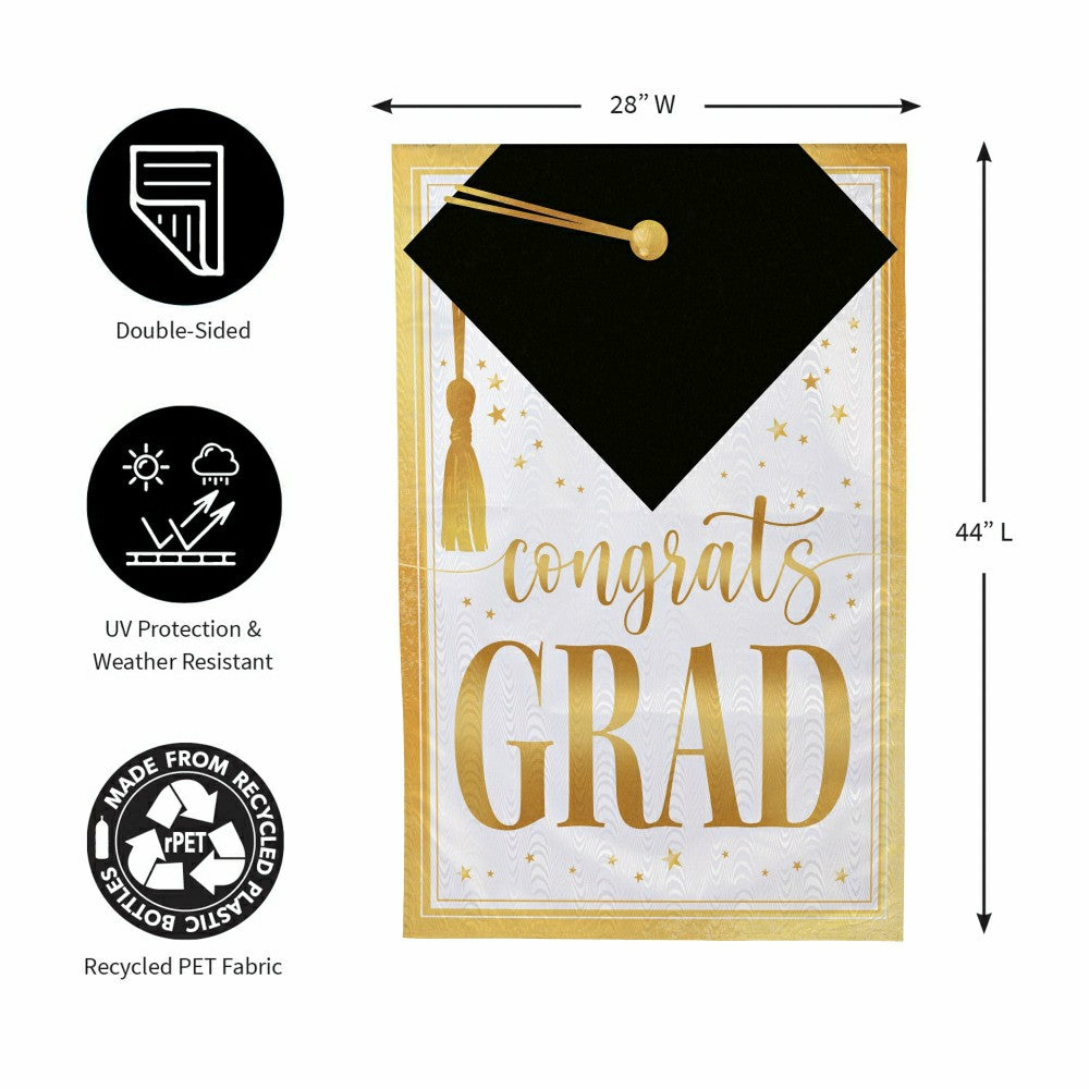 Plow & Hearth Graduation Moire House Flag