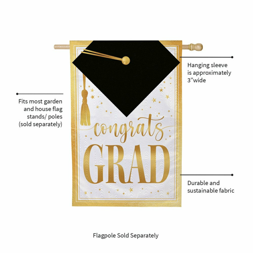 Plow & Hearth Graduation Moire House Flag