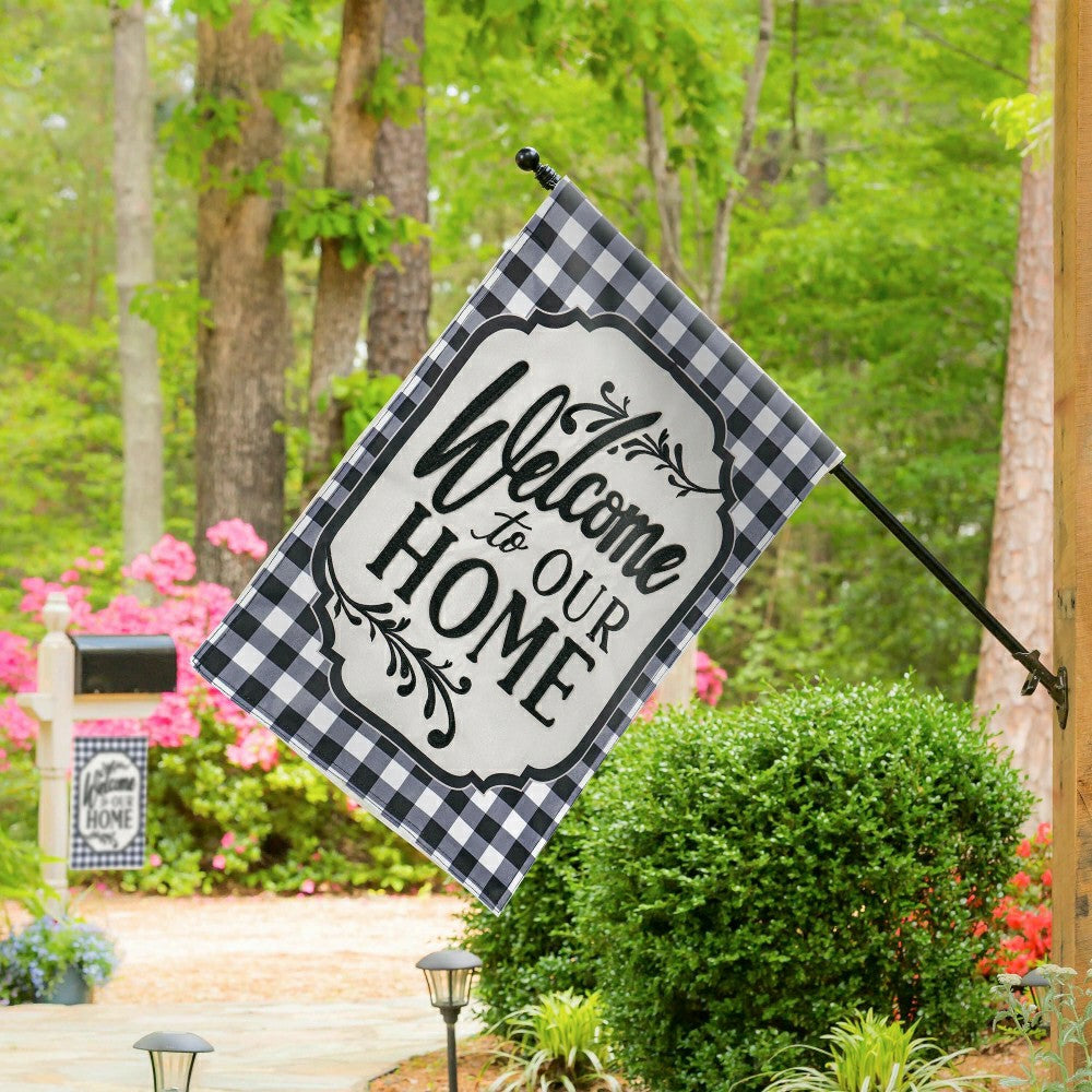 Plow & Hearth Classic Welcome Home House Applique Flag