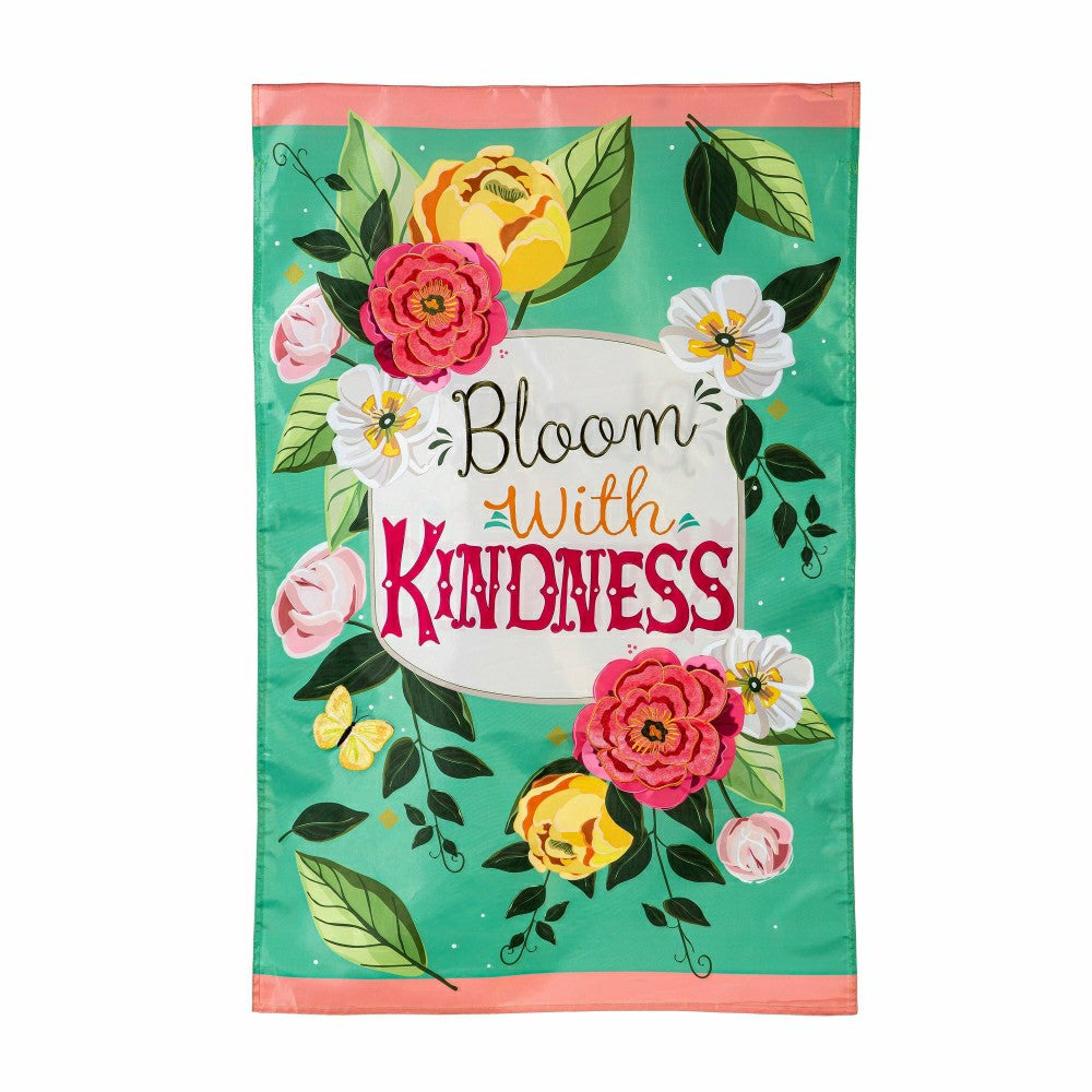Plow & Hearth Bloom with Kindness Applique House Flag