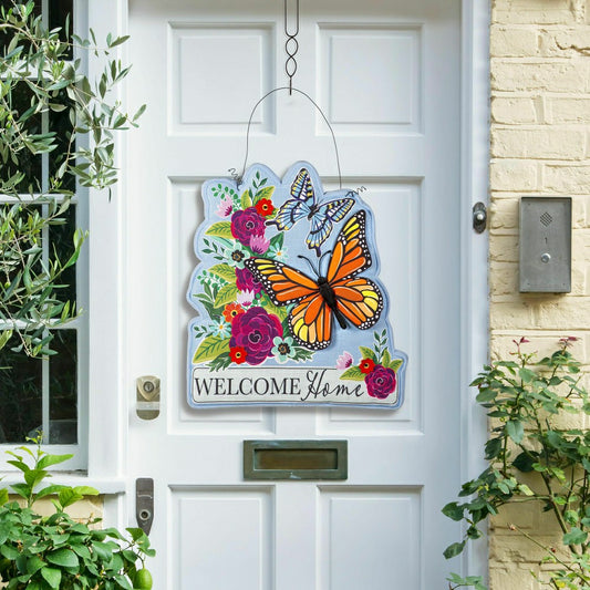 Plow & Hearth Welcome Home Butterflies Estate Door Décor