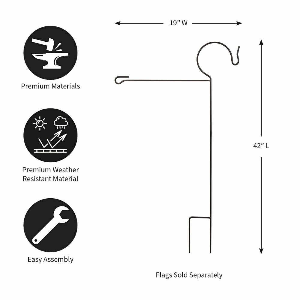 Plow & Hearth Garden Flag Stand with Shepherd’s Hook