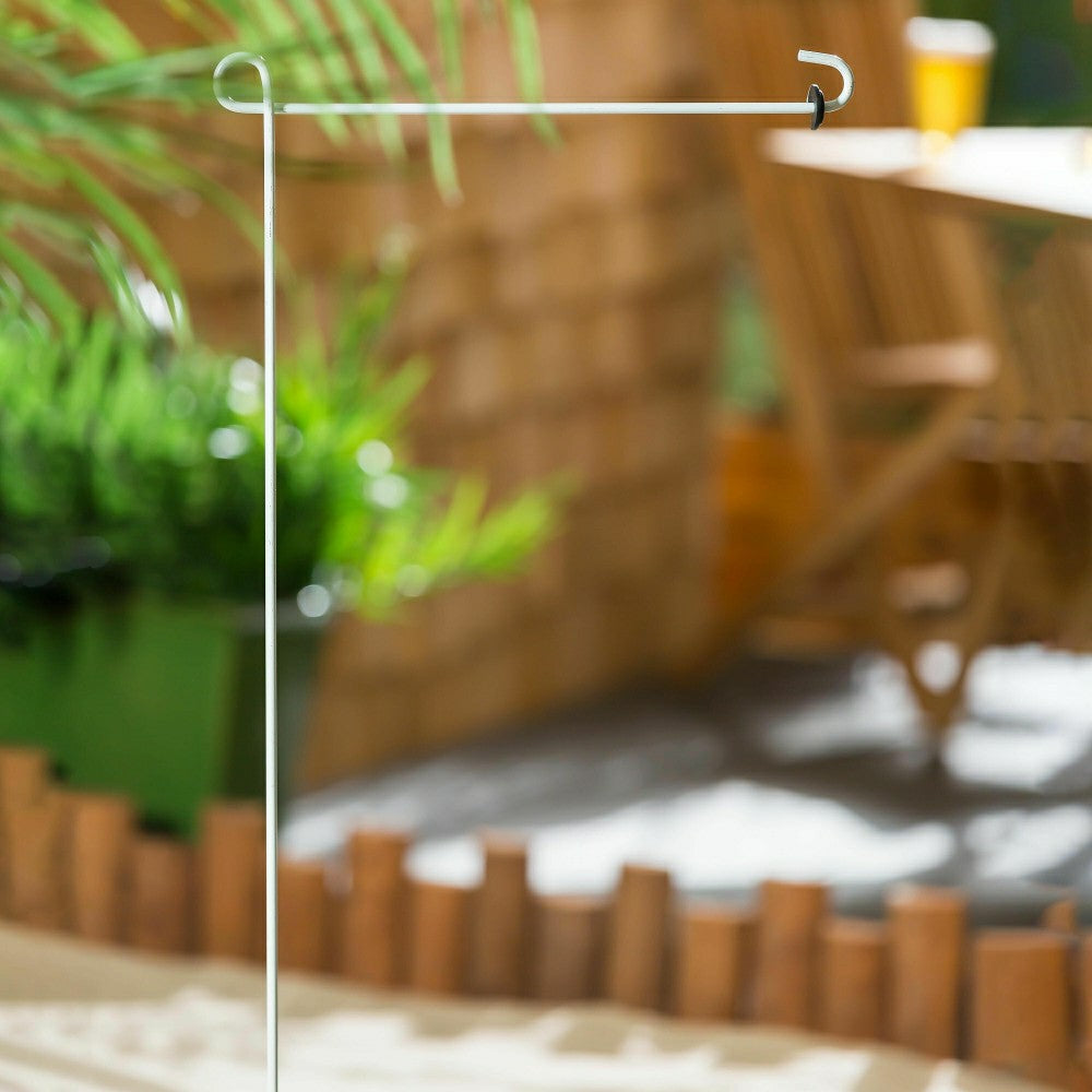 Plow & Hearth White Garden Flag Stand