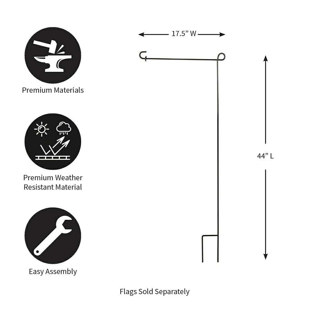 Plow & Hearth Black Garden Flag Stand