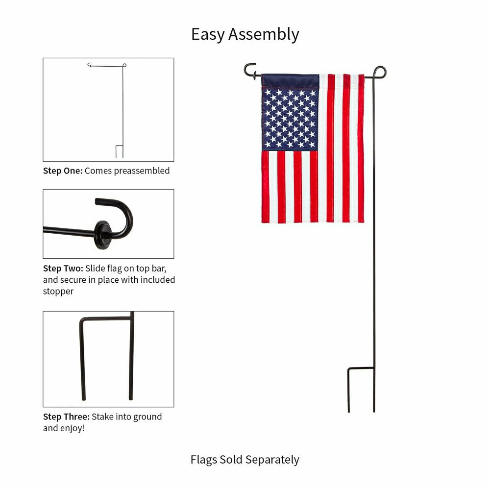 Plow & Hearth Black Garden Flag Stand