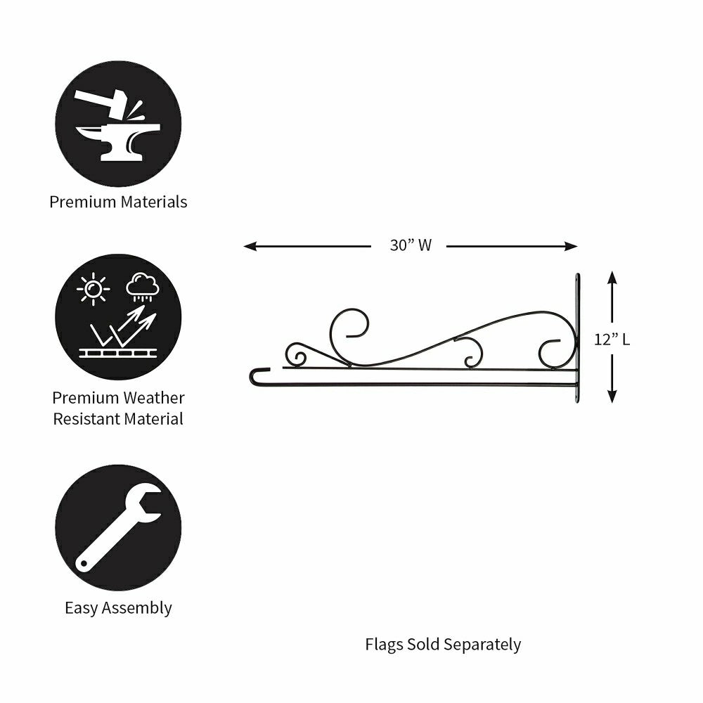 Plow & Hearth Swirl Wall-Mount House Flag Hanger