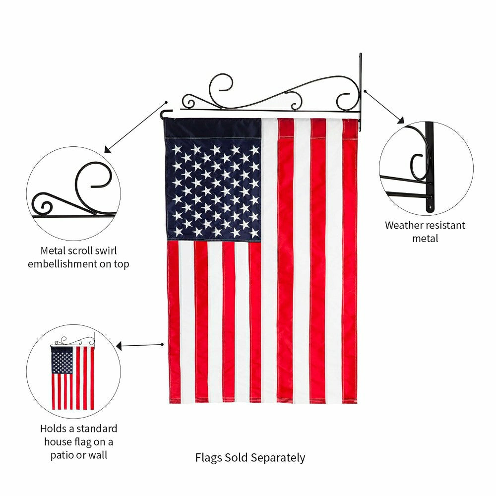 Plow & Hearth Swirl Wall-Mount House Flag Hanger