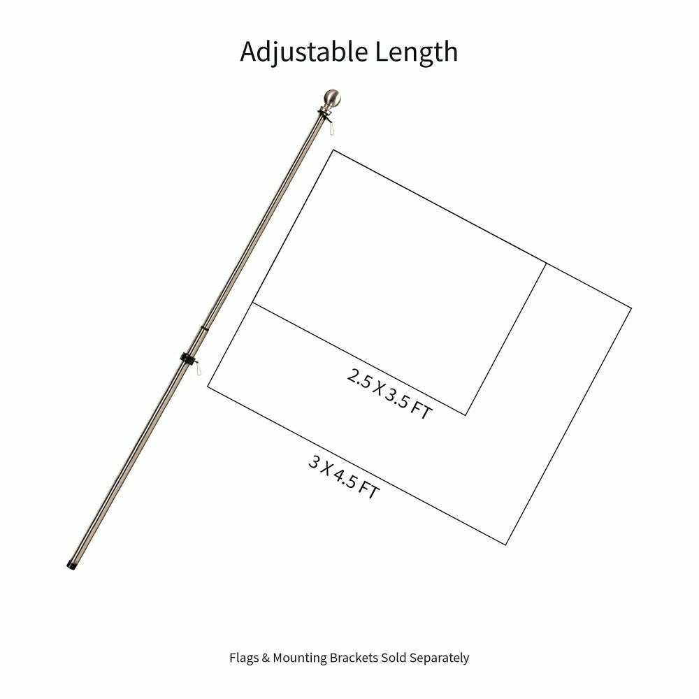 Plow & Hearth Extendable Metal House Flag Pole