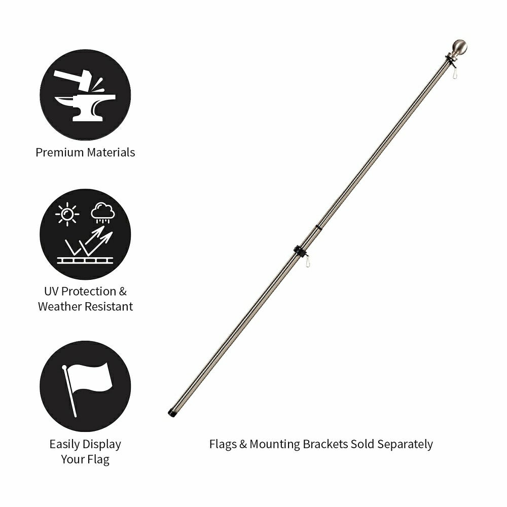 Plow & Hearth Extendable Metal House Flag Pole