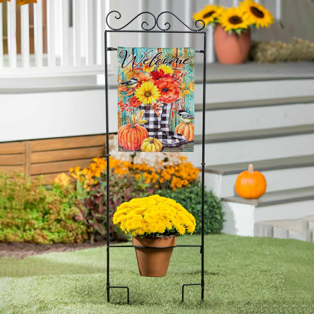 Plow & Hearth Potted Plant Garden Flag Stand