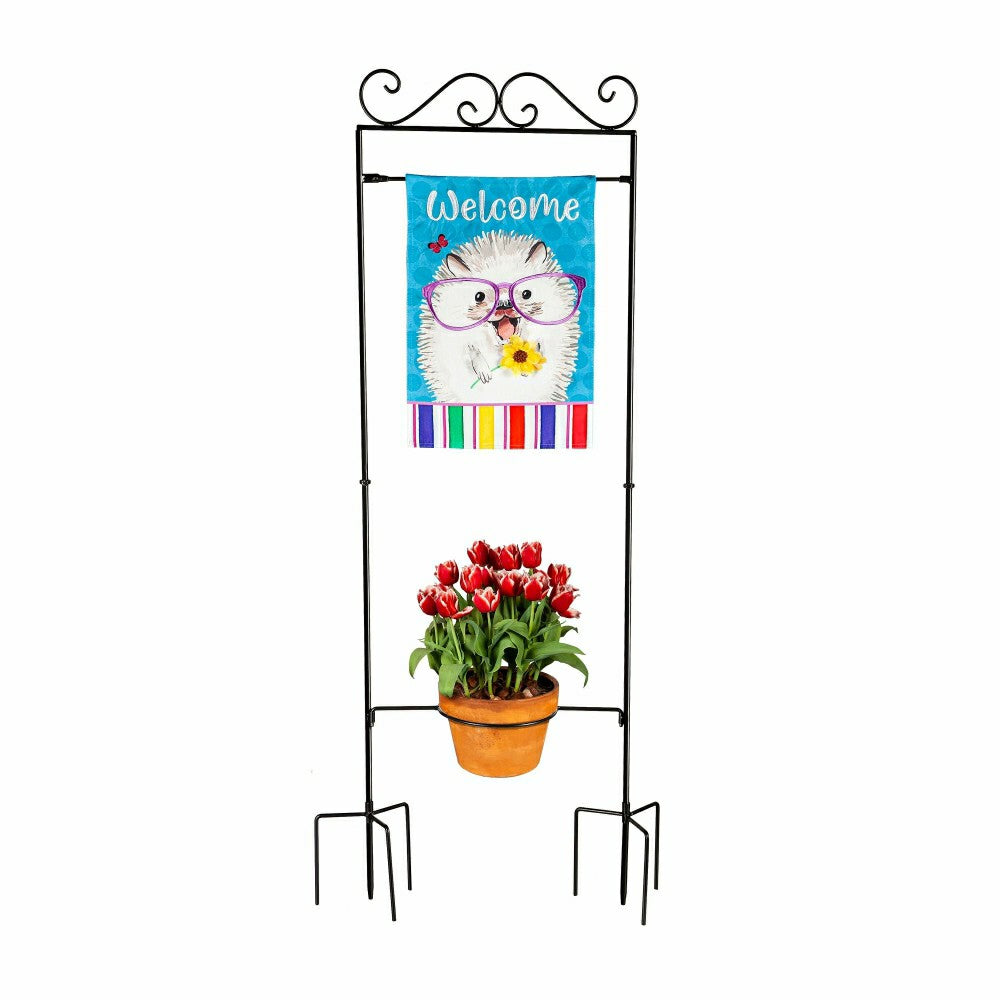 Plow & Hearth Potted Plant Garden Flag Stand
