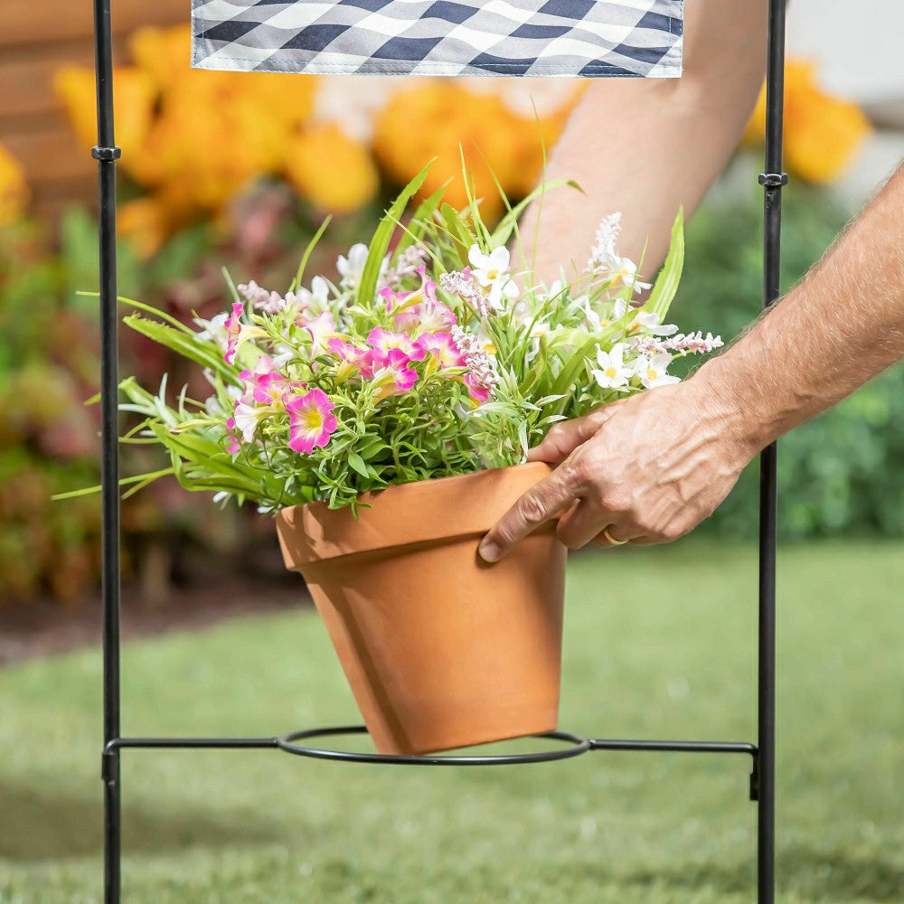 Plow & Hearth Potted Plant Garden Flag Stand