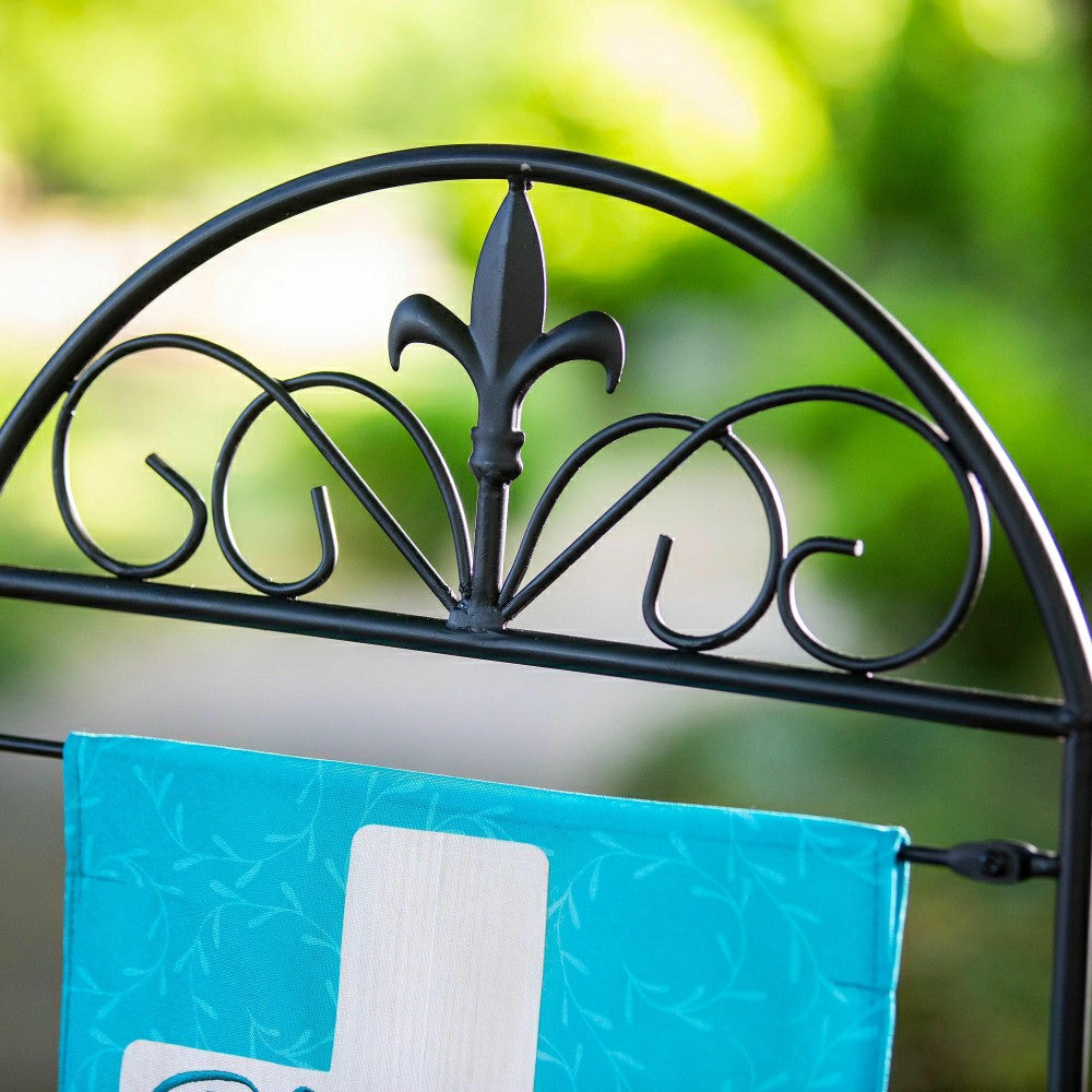 Plow & Hearth Fleur de Lis Garden Flag Arbor Stand