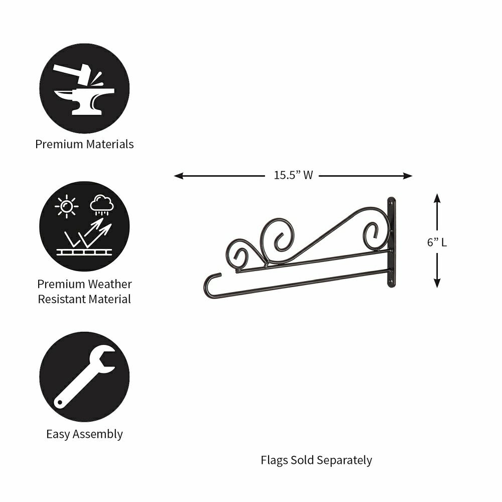 Plow & Hearth Swirl Wall-Mount Garden Flag Hanger