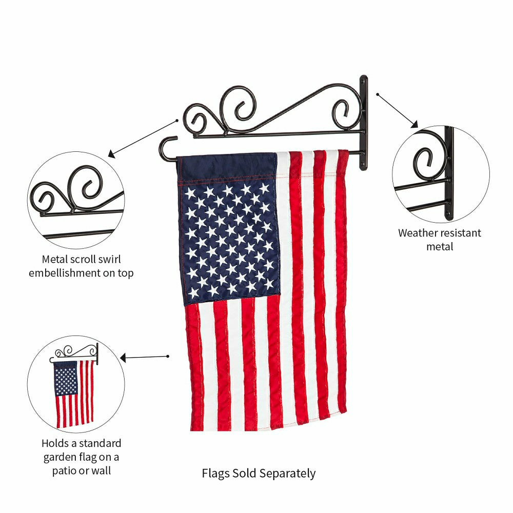Plow & Hearth Swirl Wall-Mount Garden Flag Hanger