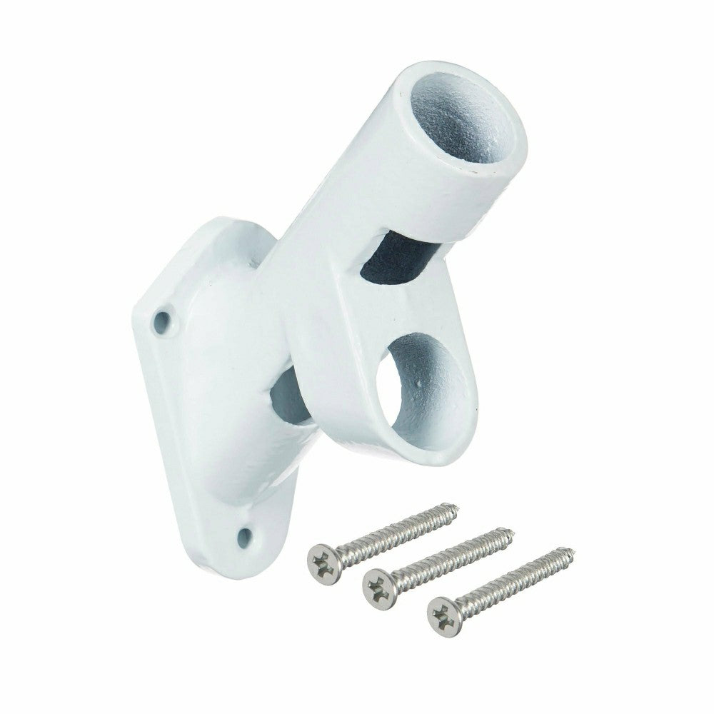 Plow & Hearth Two-Position Aluminum House Flag Bracket with White Finish