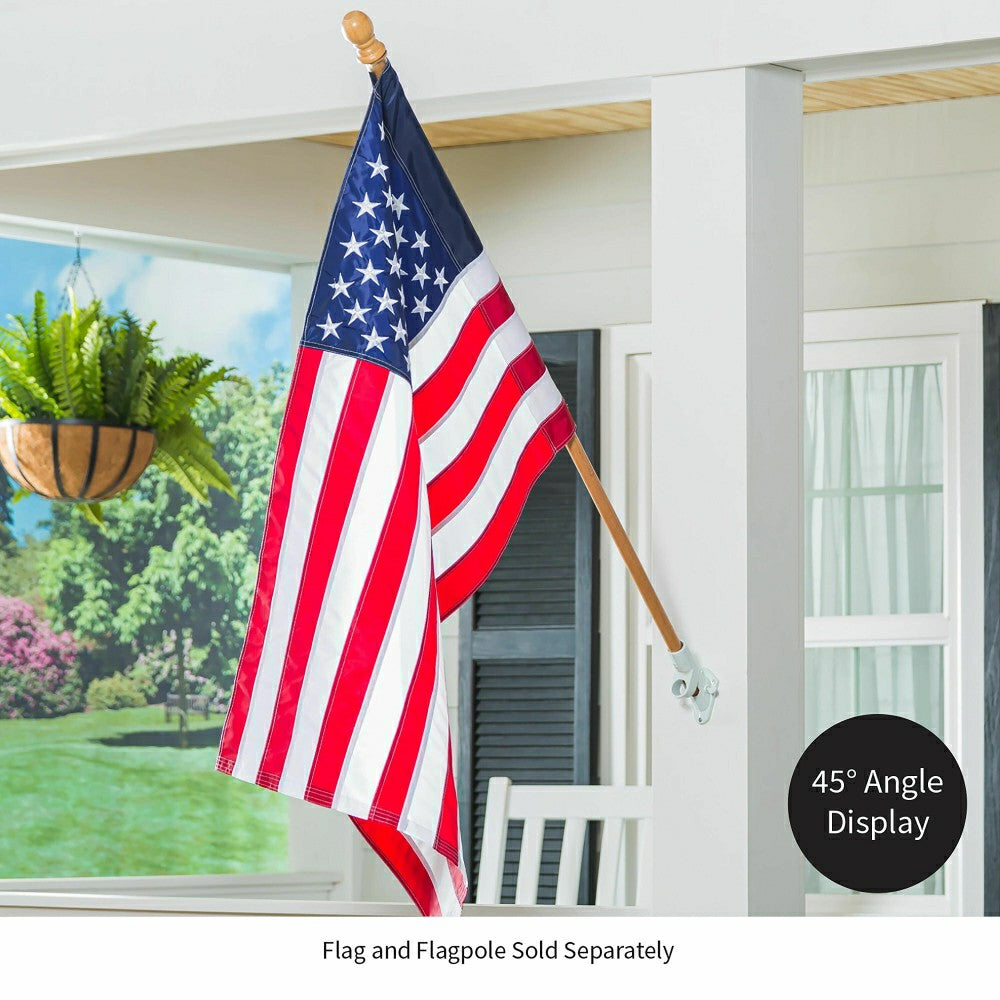 Plow & Hearth Two-Position Aluminum House Flag Bracket with White Finish