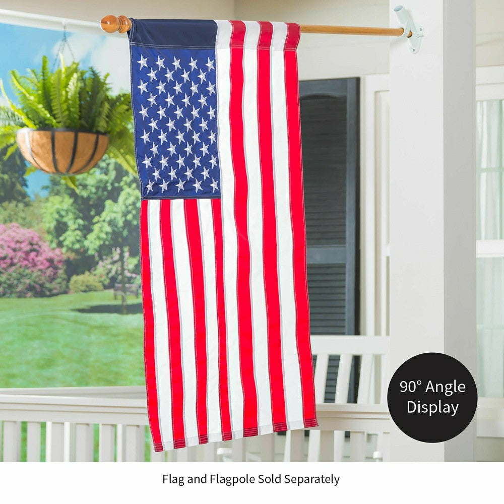 Plow & Hearth Two-Position Aluminum House Flag Bracket with White Finish