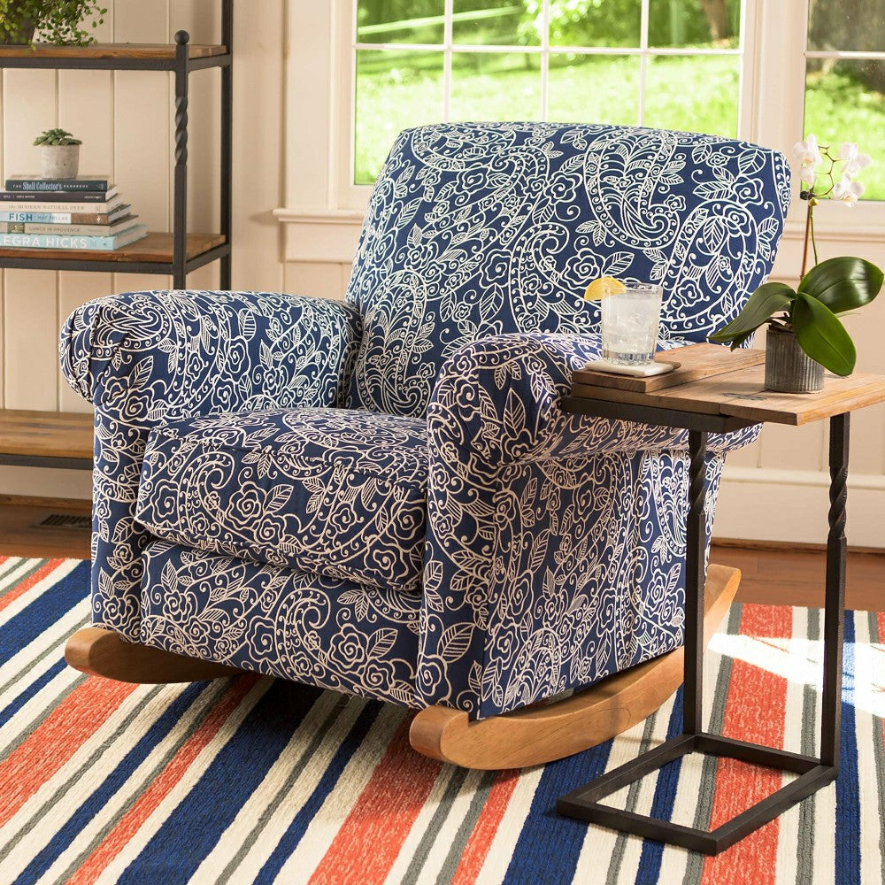 Plow & Hearth Deep Creek Pull-Up Table in Rustic Wood & Metal