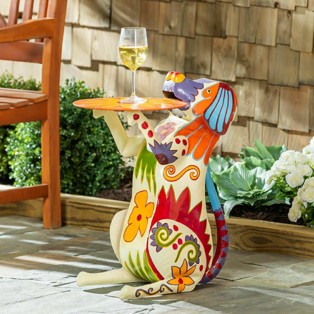 Plow & Hearth Folk Art Metal Dog Table
