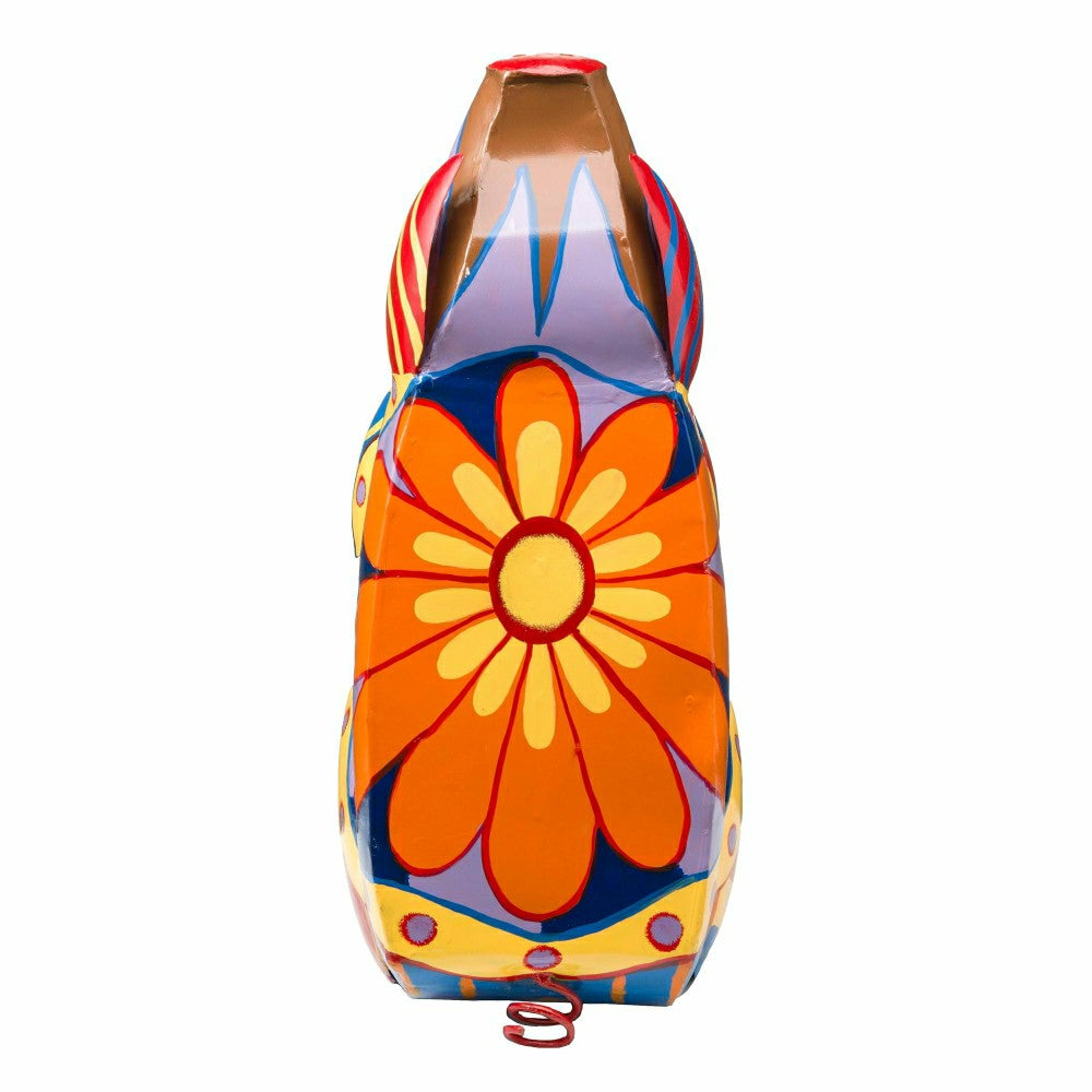 Plow & Hearth Colorful Folk Art Pig Side Table