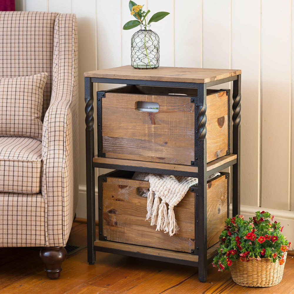 Plow & Hearth Deep Creek End Table with Shelves