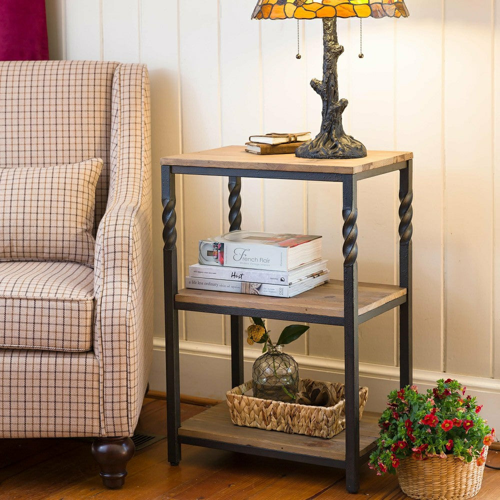 Plow & Hearth Deep Creek End Table with Shelves