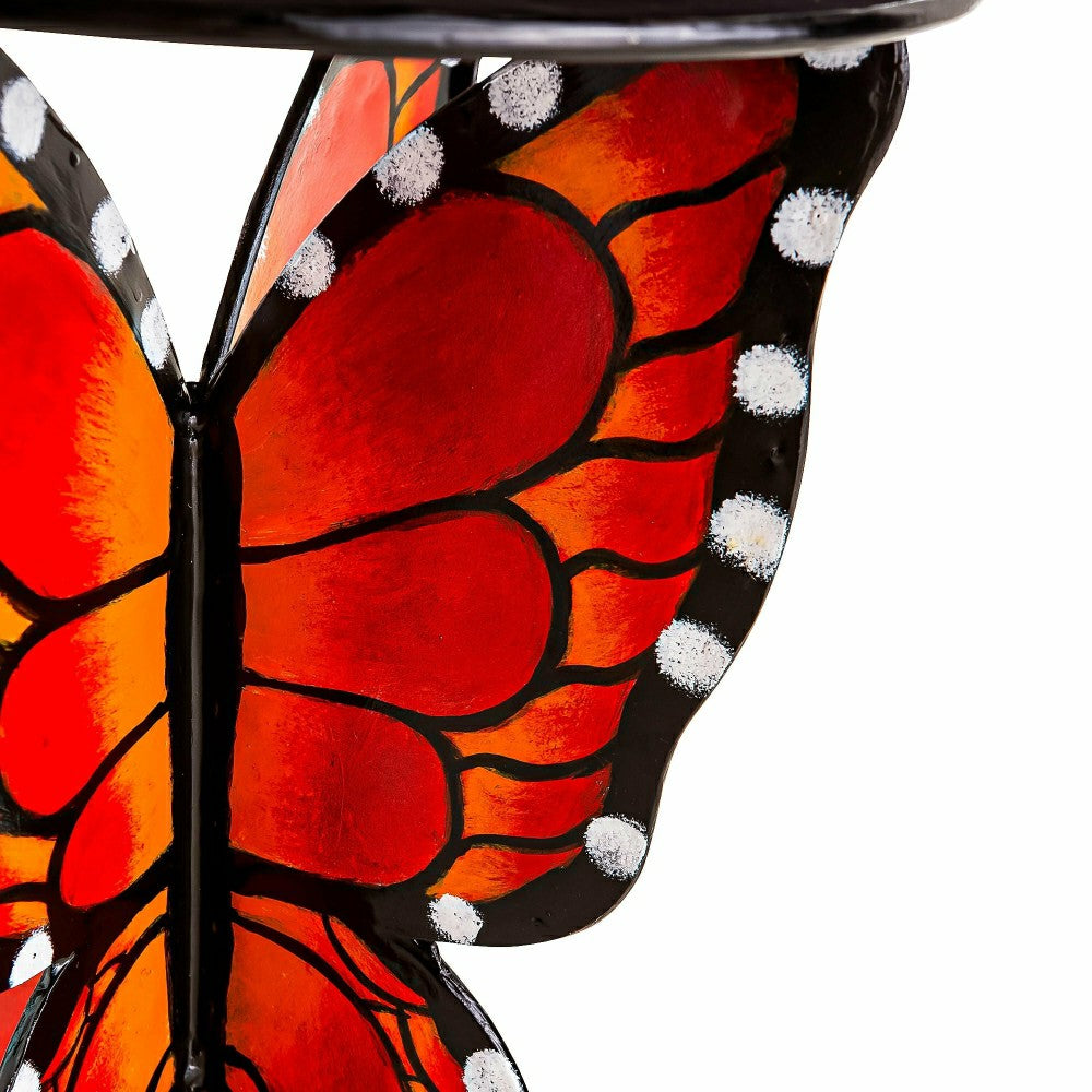 Plow & Hearth Handcrafted Metal Monarch Butterfly Side Table