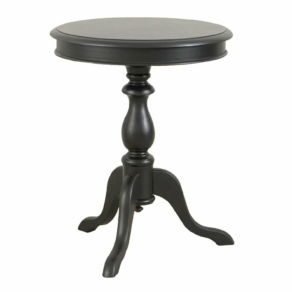 Plow & Hearth Pedestal-Based Wooden Accent Table