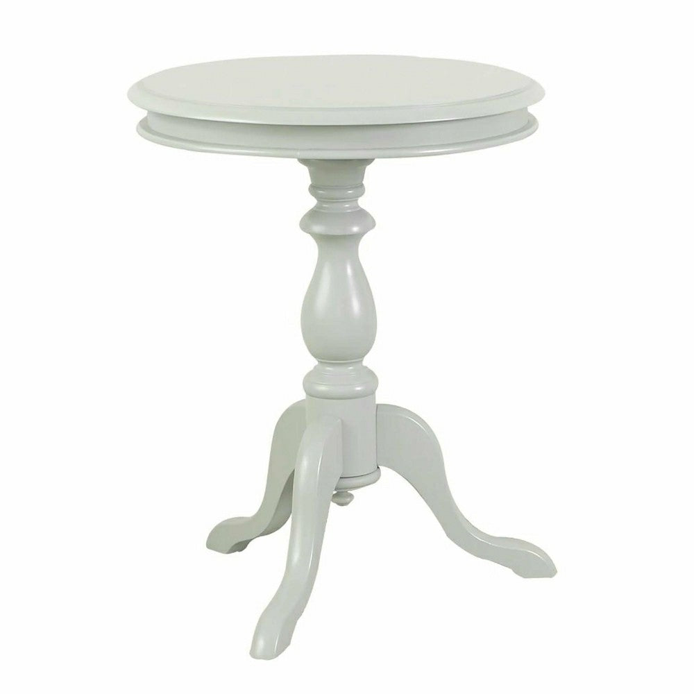 Plow & Hearth Pedestal-Based Wooden Accent Table