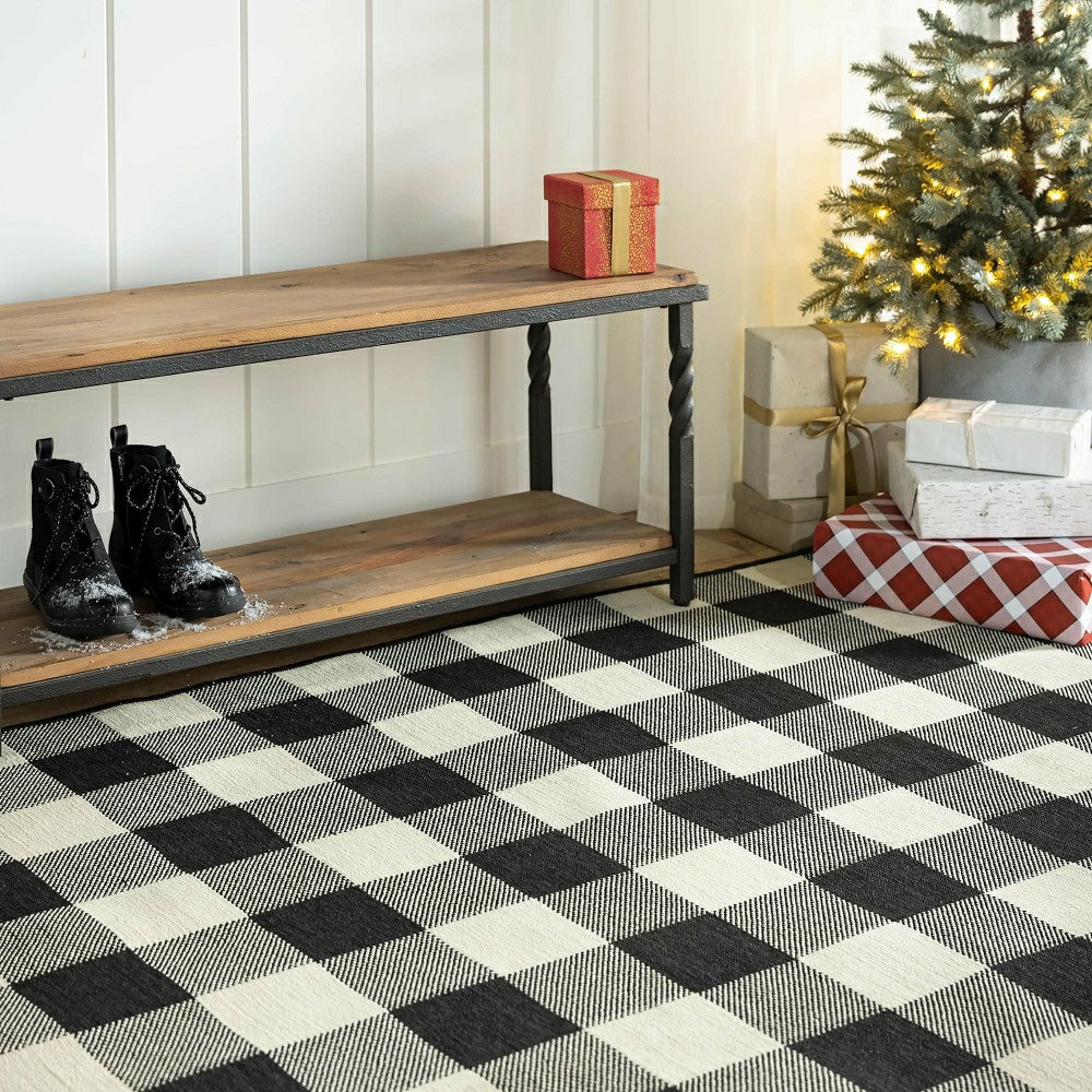 Plow & Hearth Deep Creek Bench/Table w/Metal Frame & Rustic Wood